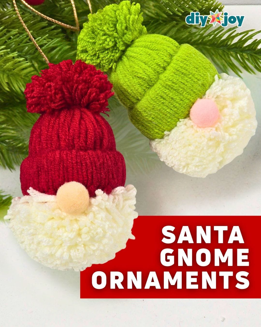 Easy DIY Pom Pom Santa Gnome Ornament