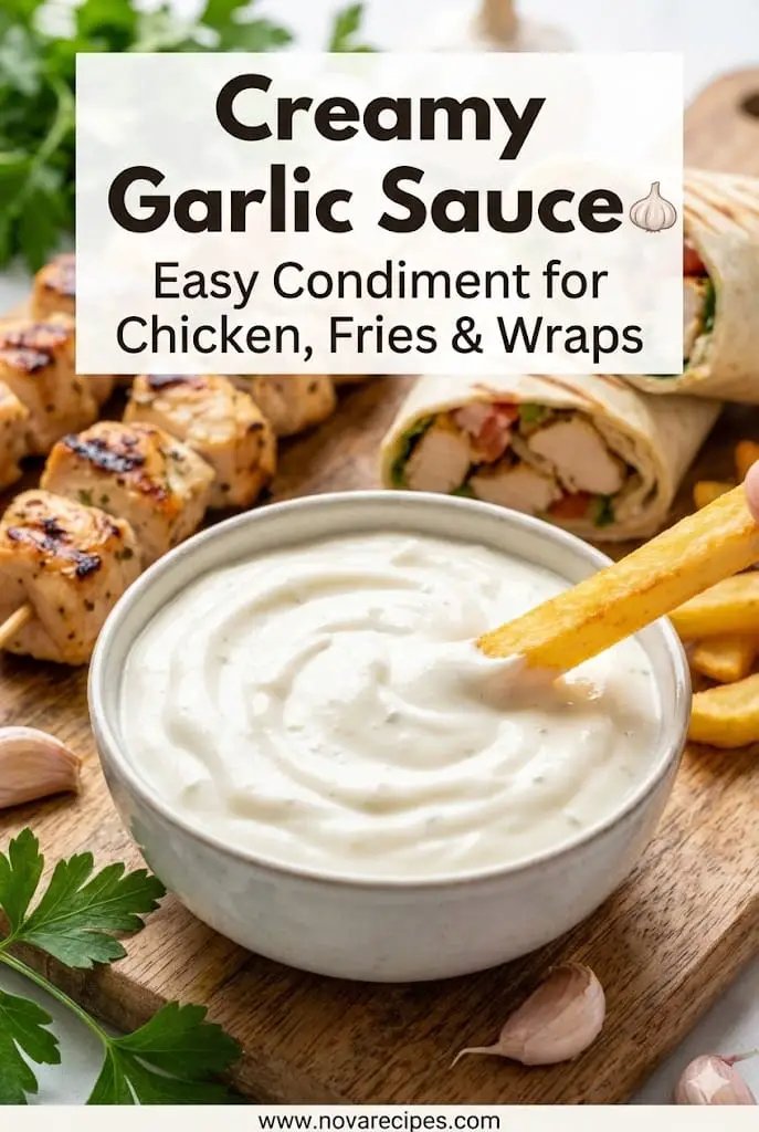 Creamy Garlic Sauce 🧄 Easy Condiment for Chicken Fries Wraps