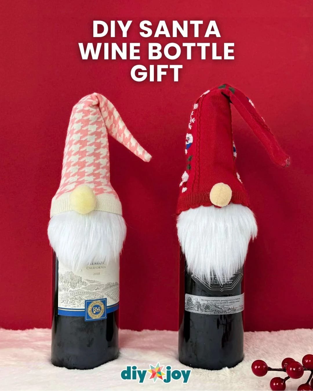 DIY Wine Bottle Santa Gift Idea